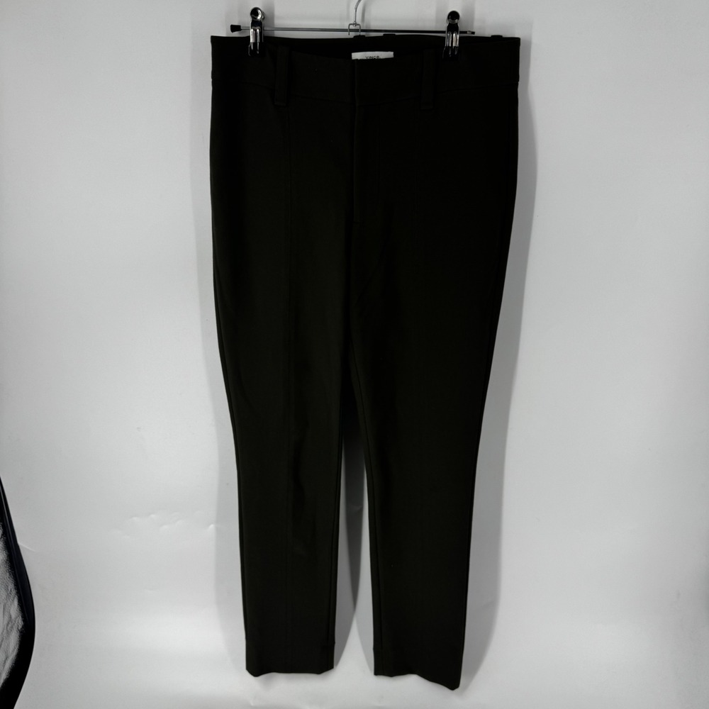 Vince Olive Green Tailored Slim Trousers Italian Fabric Pants V876821729 Size 8